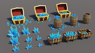 Stylized crystal assets