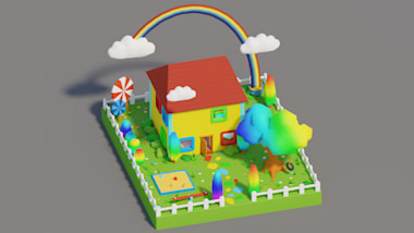 Cartoon, children house