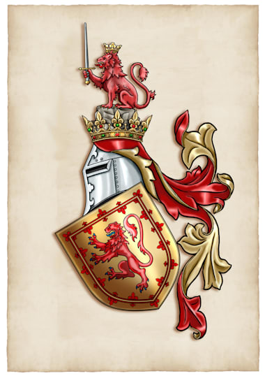 Draw custom and original coat of arms, heraldic family crest by