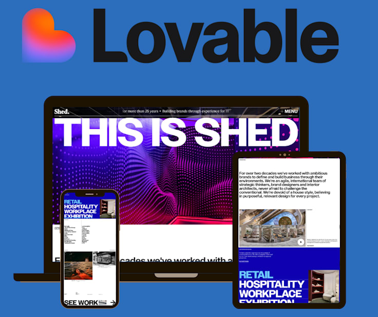 Shed - Retail & Hospitality Website responsive website portfolio preview