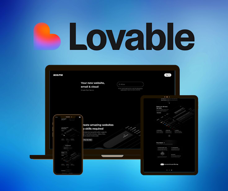“Ace.me” - Email Cloud & Website Builder Platform responsive website portfolio preview