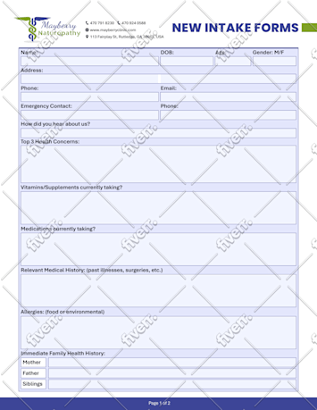 Do intake form, consent form, any healthcare or medical form by Tania ...