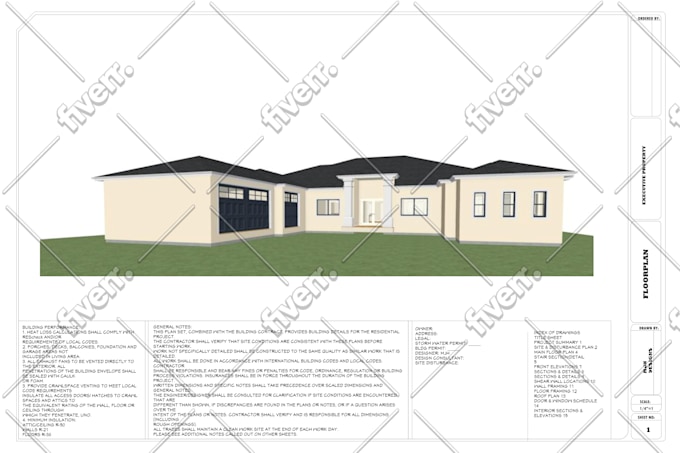 Draft architectural blueprints and construction drawings in autocad by ...