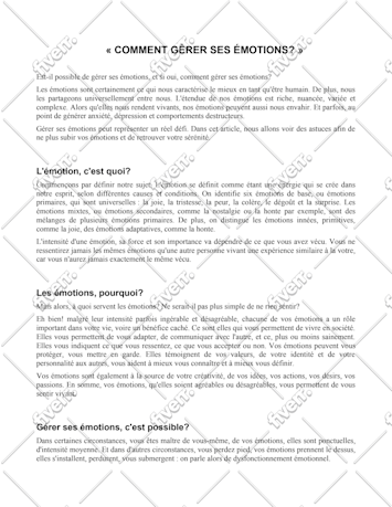 Image d'échantillon de travail