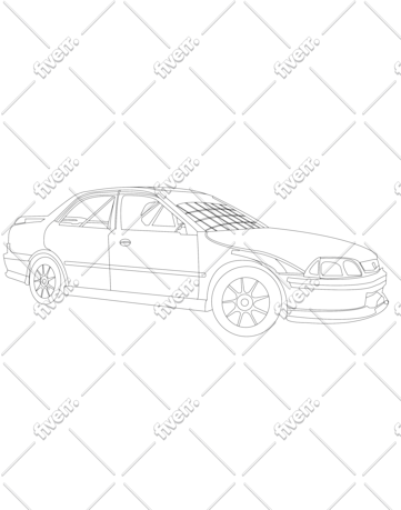 Draw your vehicle or car line art illustration by Sr_lab | Fiverr