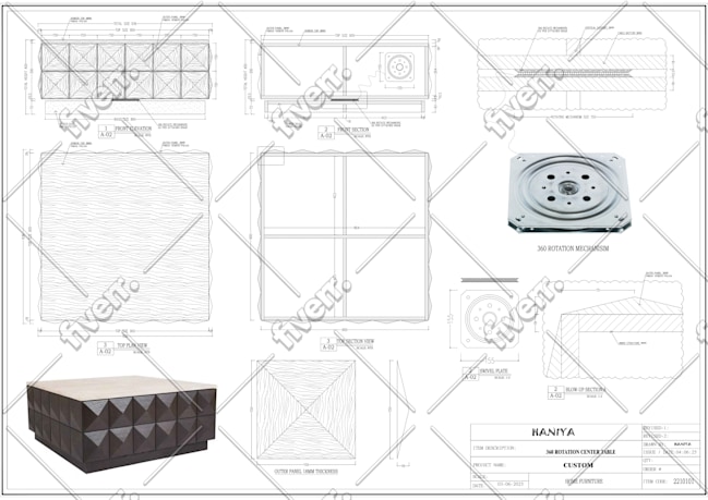 Design your furniture technical drawing and cnc pattern by Haniyaisrar ...