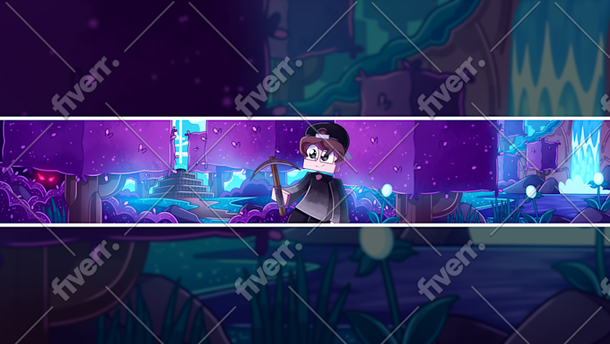 Draw a cartoon minecraft banner for you by Articsheep | Fiverr