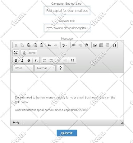 Immagine del campione di lavoro