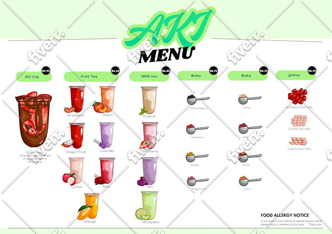 Create food, drink drawing for your food truck menu design by Makino_33 ...