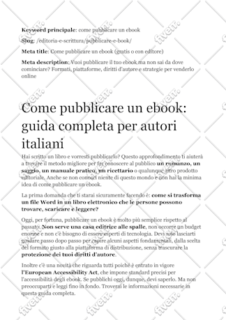 Immagine del campione di lavoro