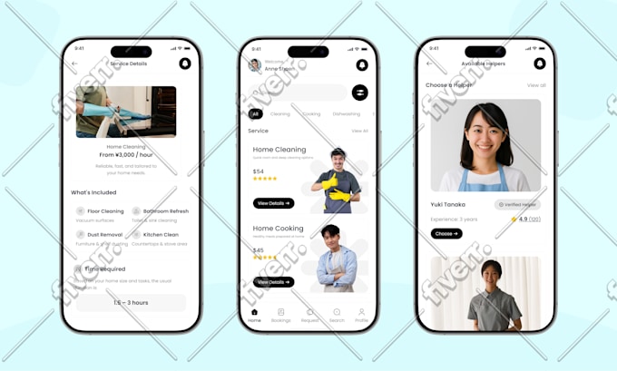 Do mobile app ui ux design ui mockup wireframe prototype ios android on ...