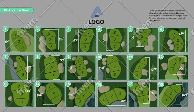 Design a professional golf course design with 9 and 18 holes by ...