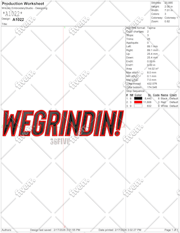Immagine del campione di lavoro