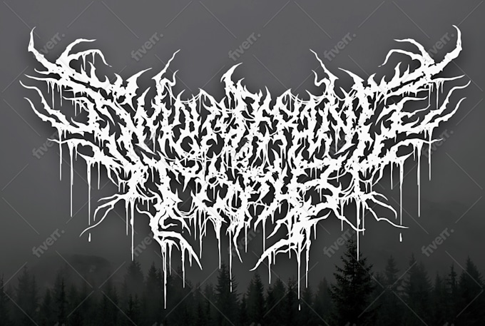 Design an atmospheric black metal and dungeon synth logo by