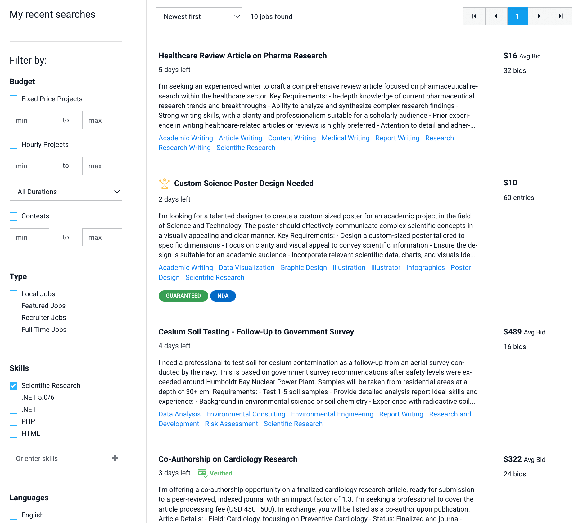 Scientific Research Jobs on Freelancer