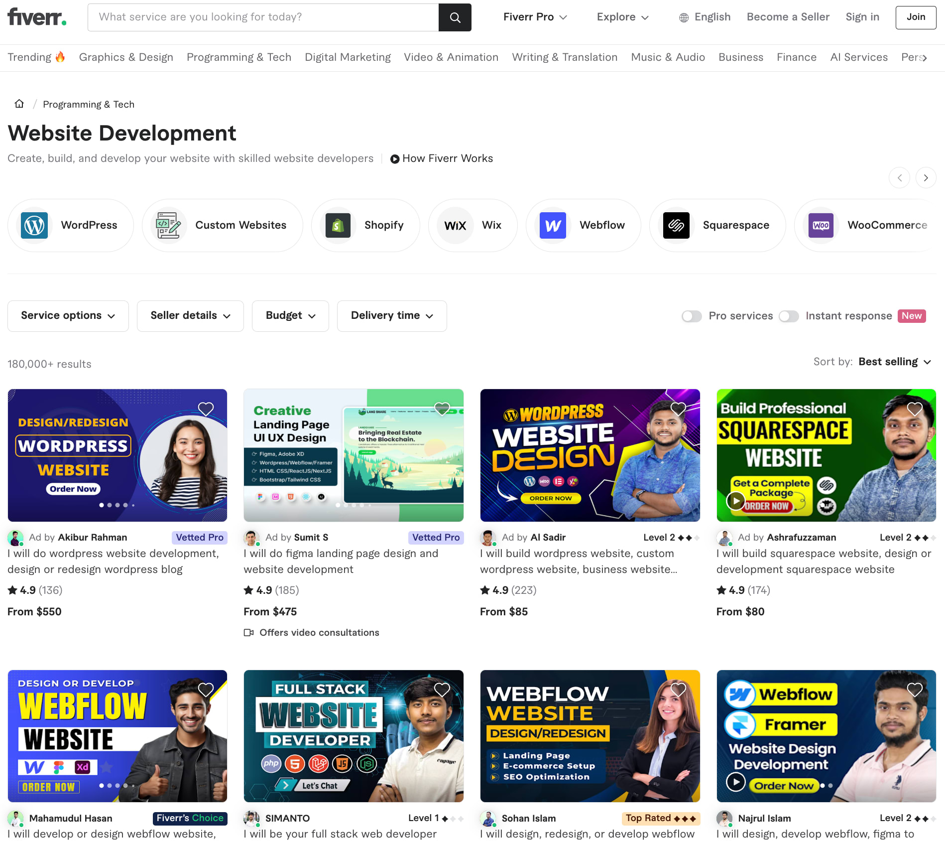 Website development Gigs on Fiverr