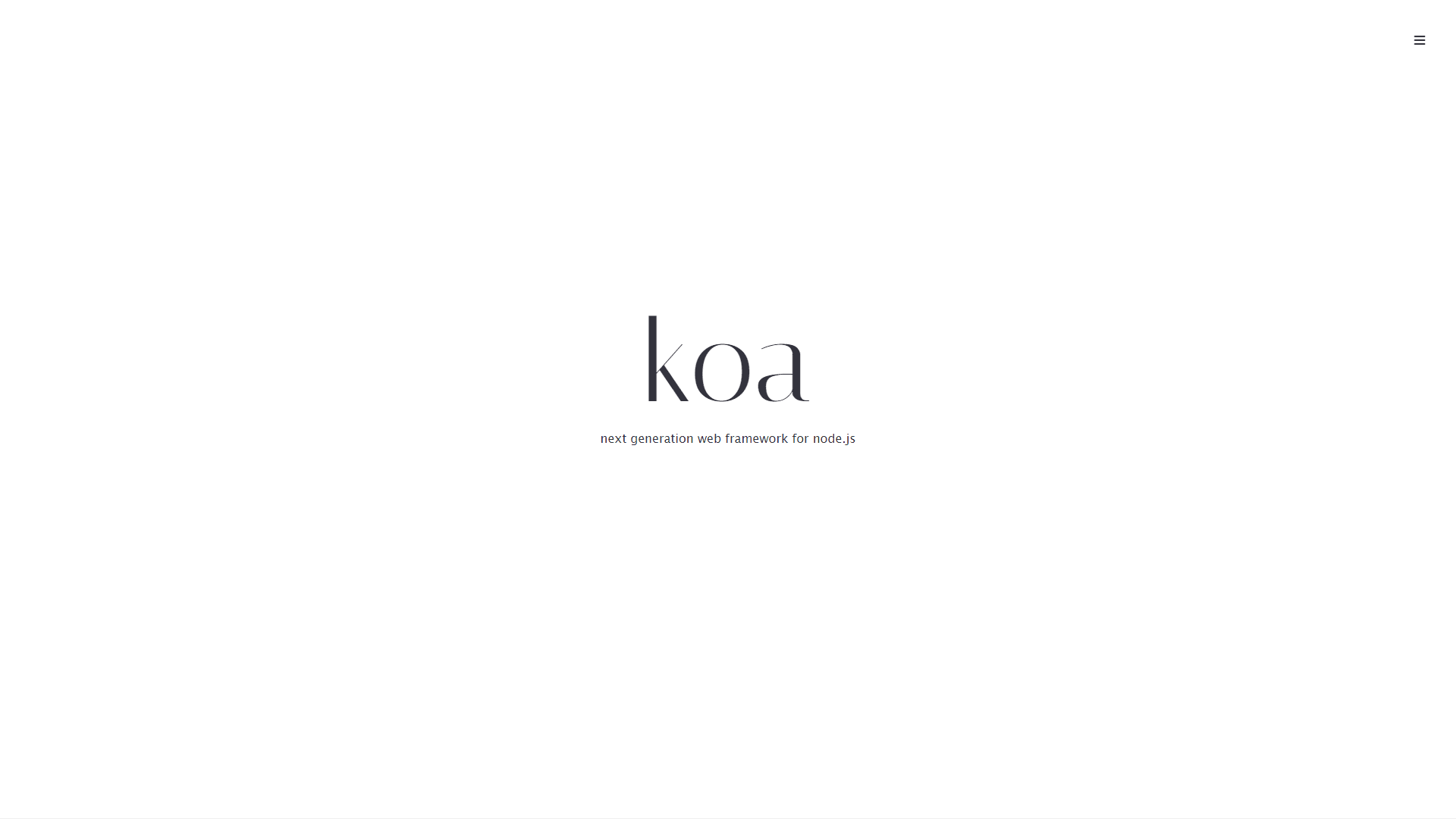 Screenshot of Koa.js website