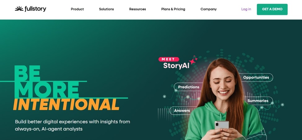 Fullstory homepage