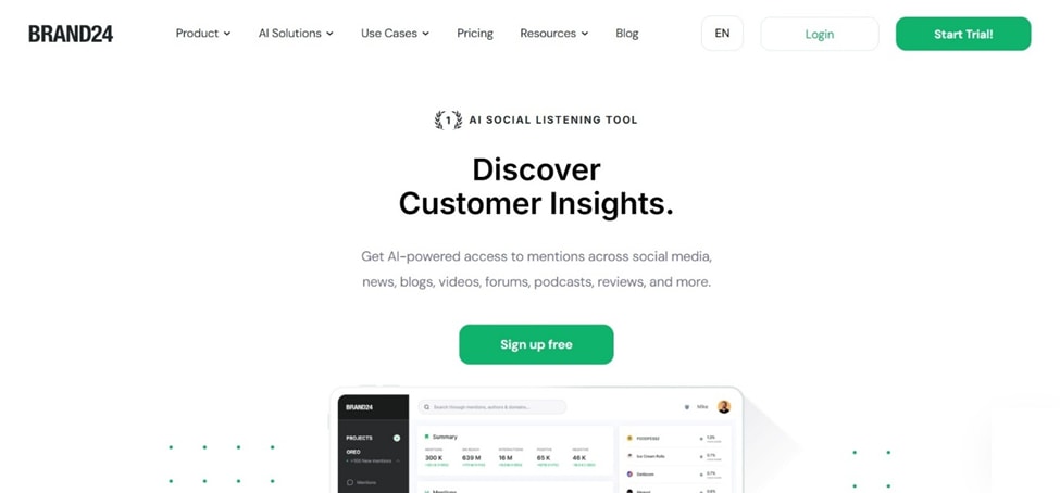 Brand24 homepage
