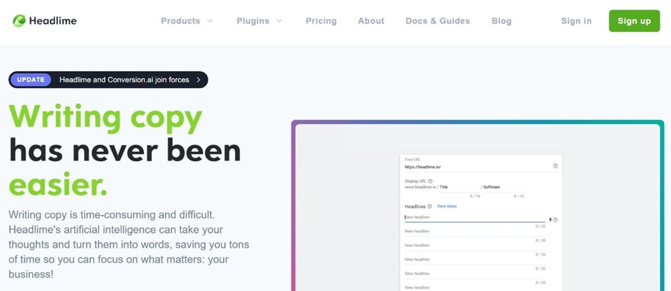 Headlime homepage