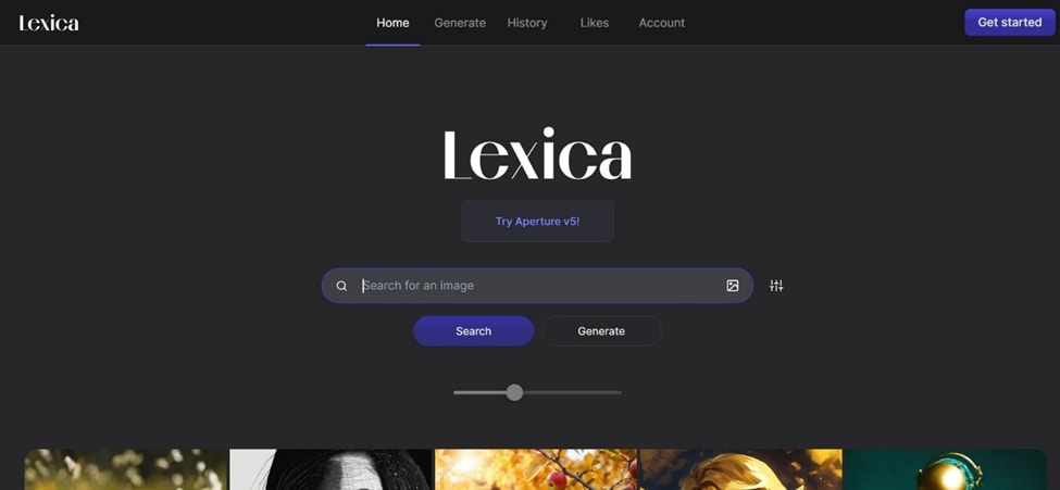 Lexica homepage