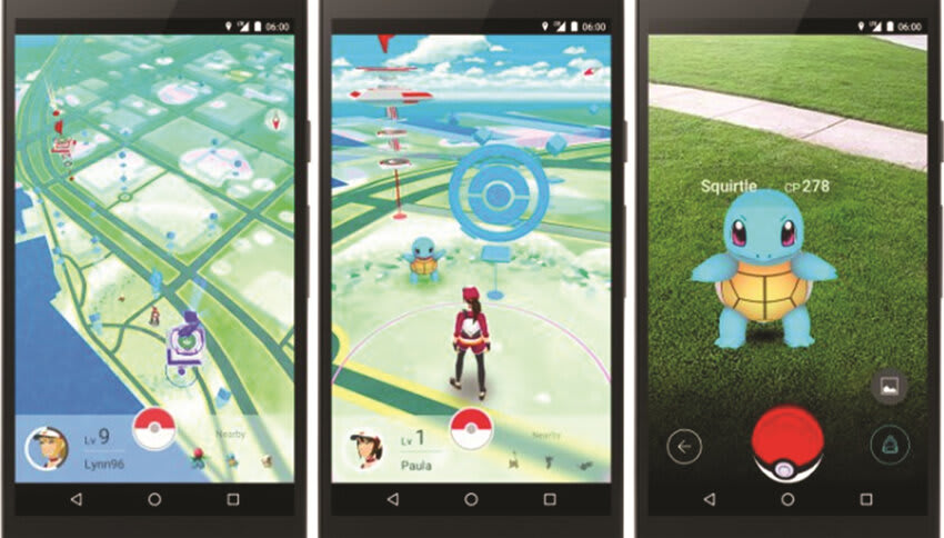 Pokemon Go’s interface requires the mobile device’s GPS, camera, and accelerometer.