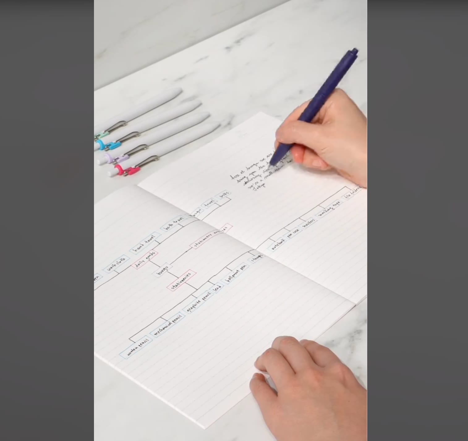 A Japanese stationery brand, Bungu Store, showcases the top four products