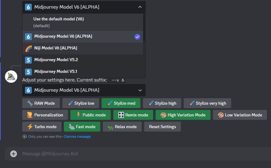 screenshot discord midjourney version6