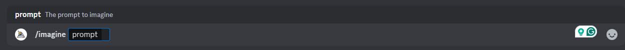 Screenshot Midjourney prompt command line