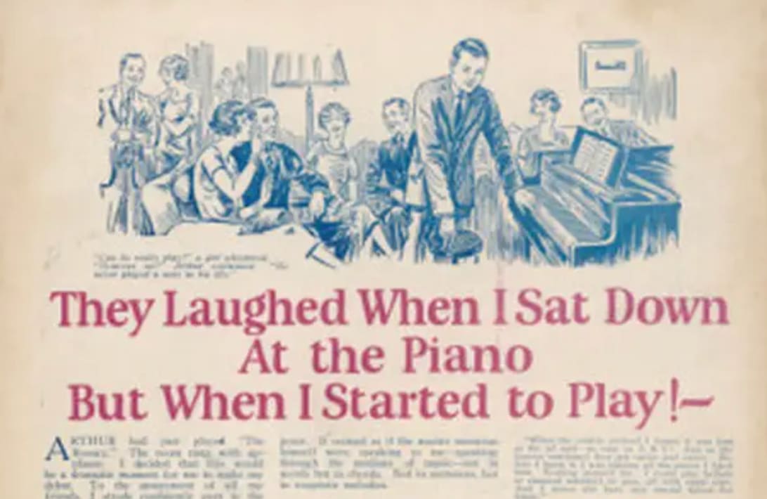 “They laughed when I sat down to play” ad