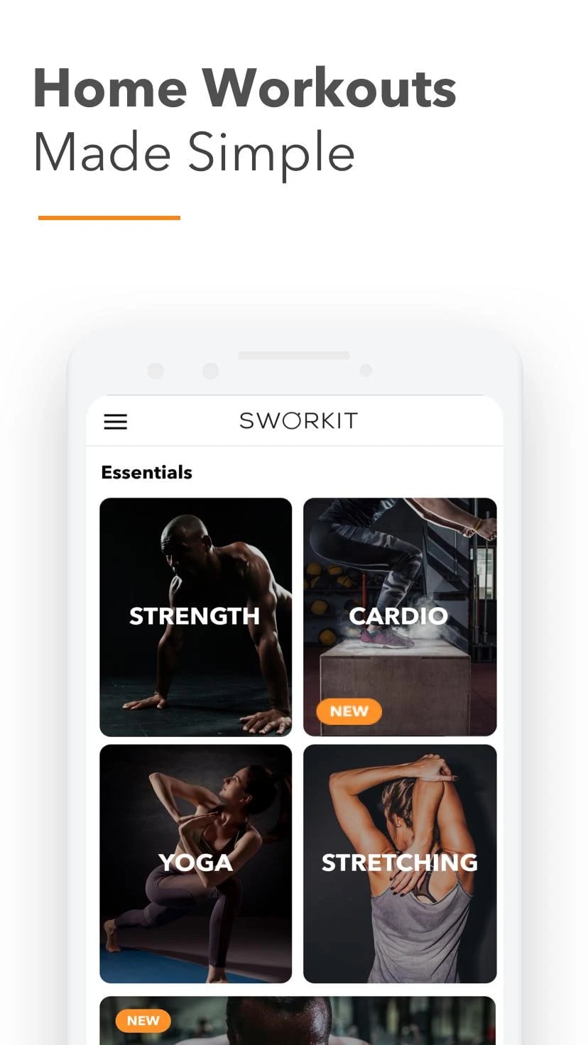 Sworkit offers custom home workouts on Android and Apple devices.