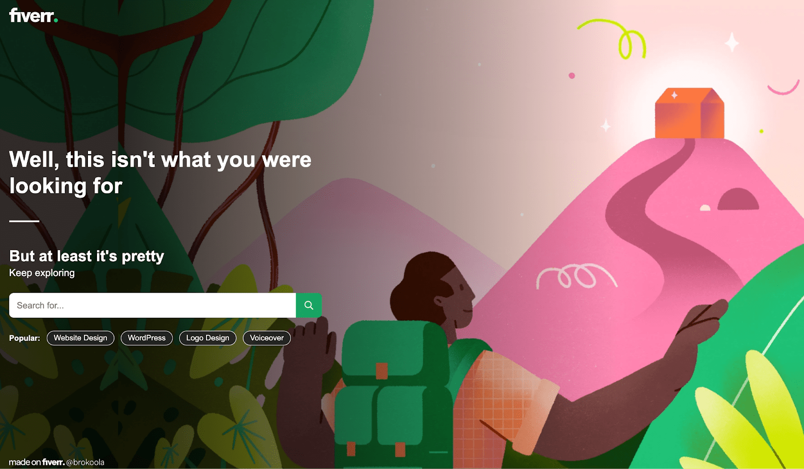 Fiverr’s 404 page