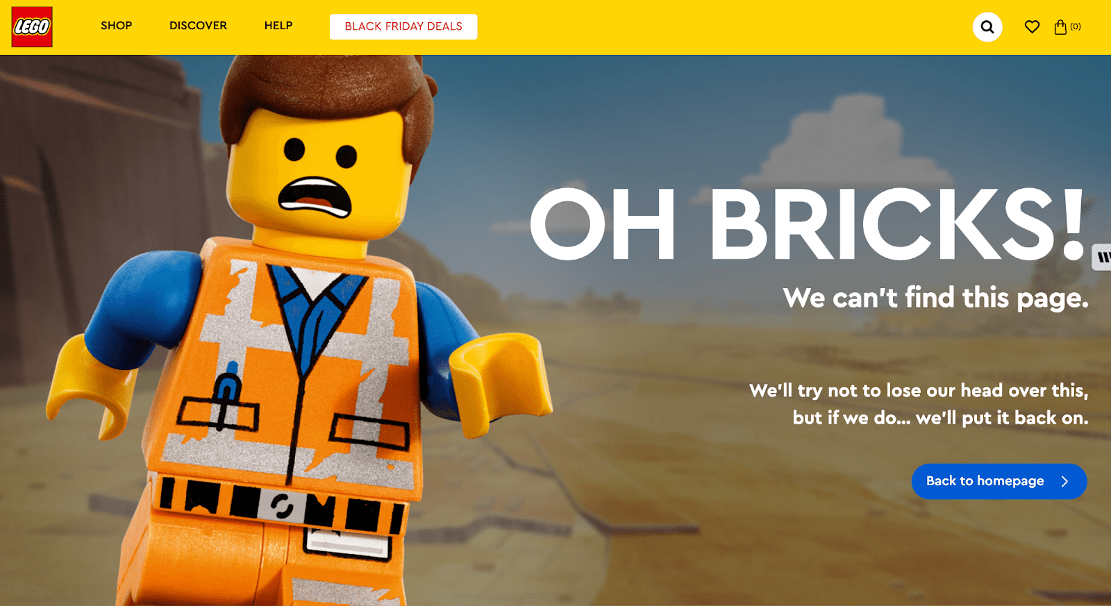 Lego 404 error page
