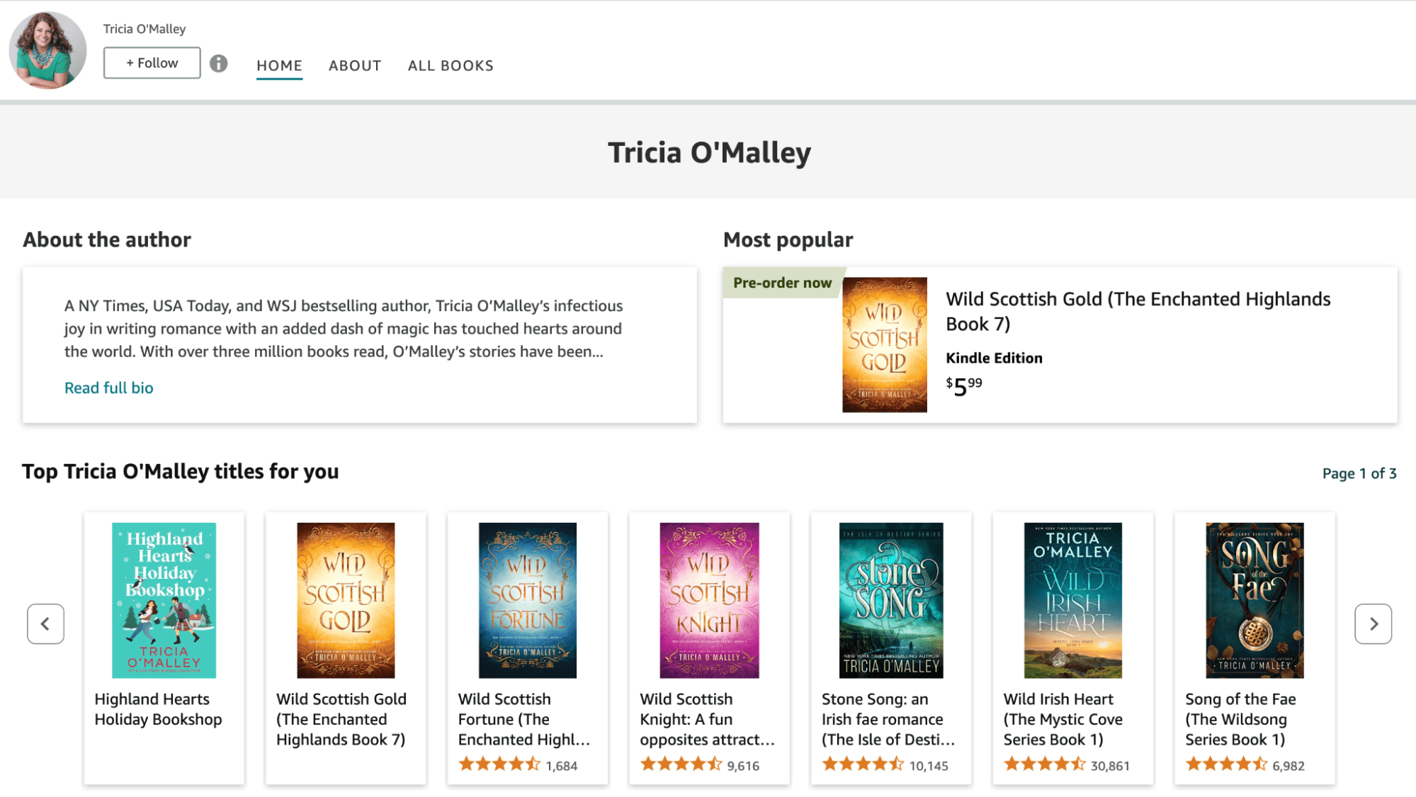 Romance writer Tricia O’Malley self-publishes her books through KDP and Amazon
