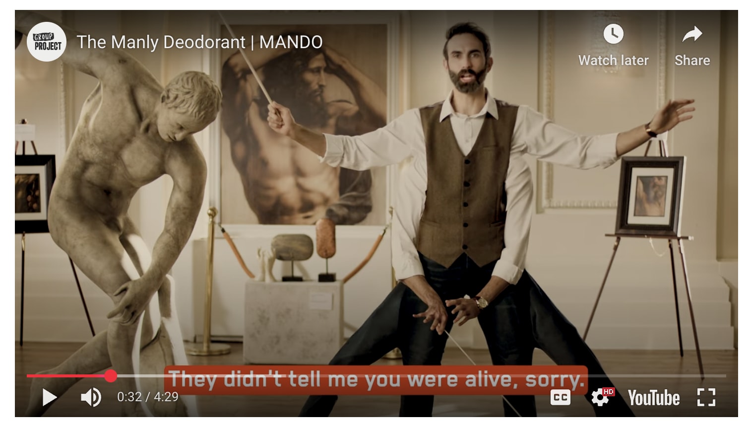 Group Project’s Mando Vetruvian man ad
