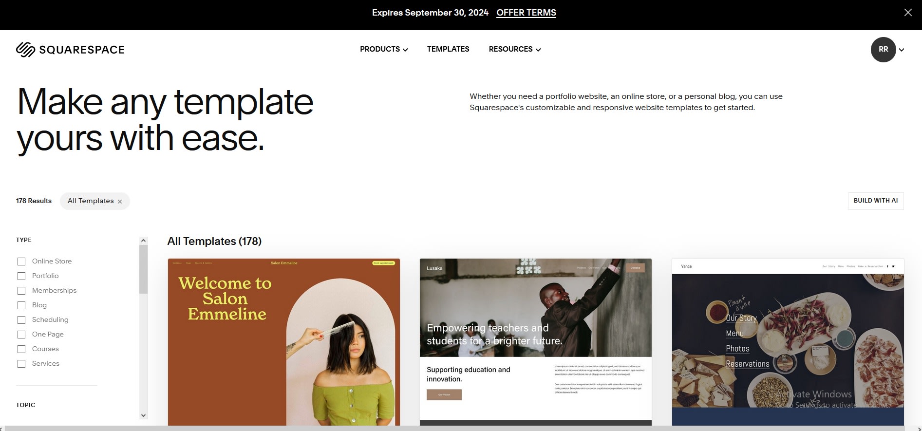 Squarespace templates