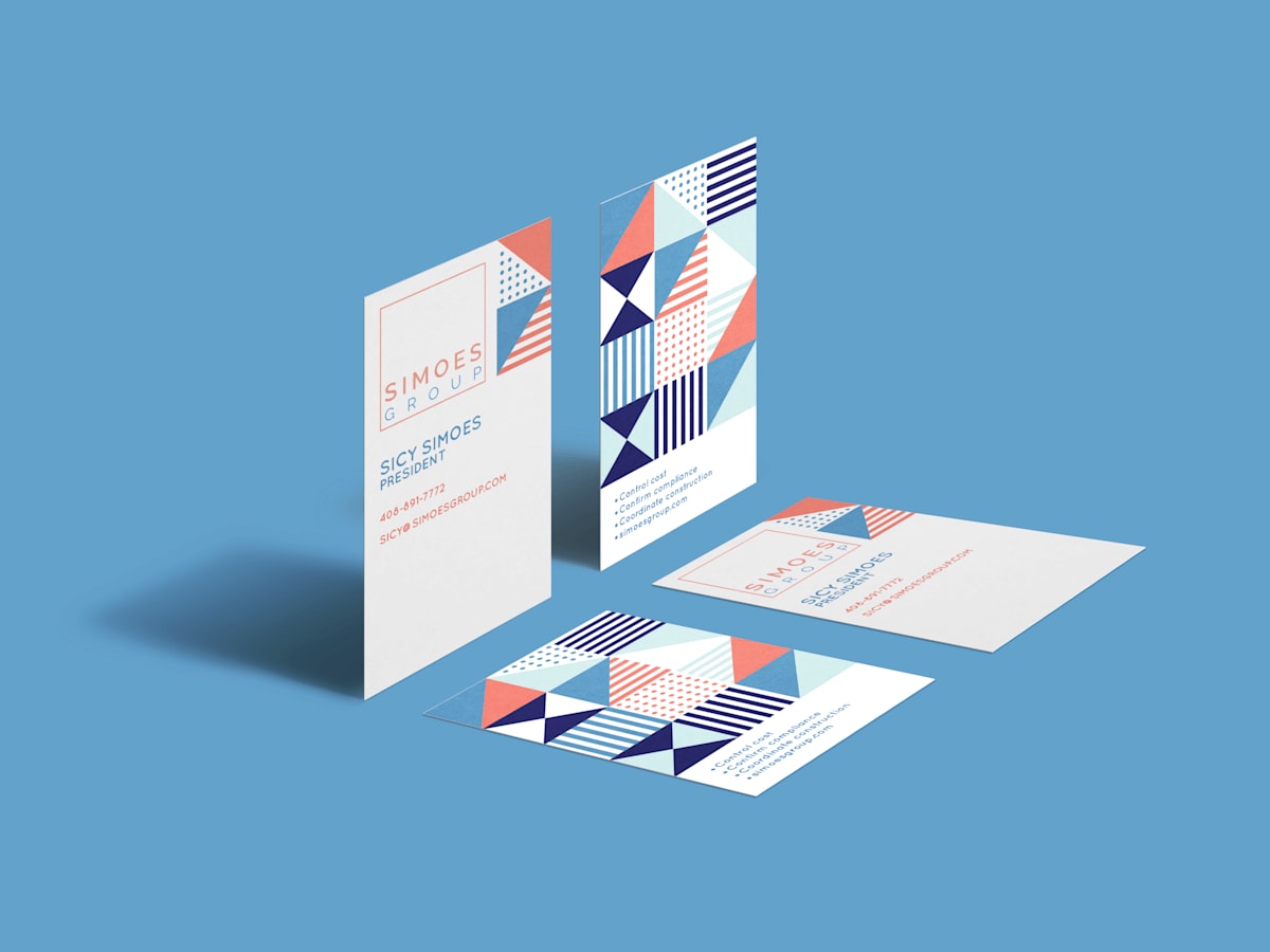 Cool and colorful business cards design with graphic elements