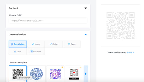 Screenshot vCard step enter the information for QR Code