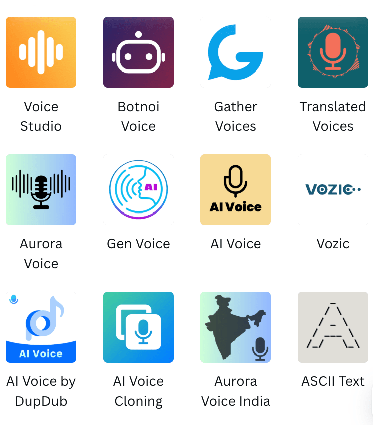 Canva voice apps