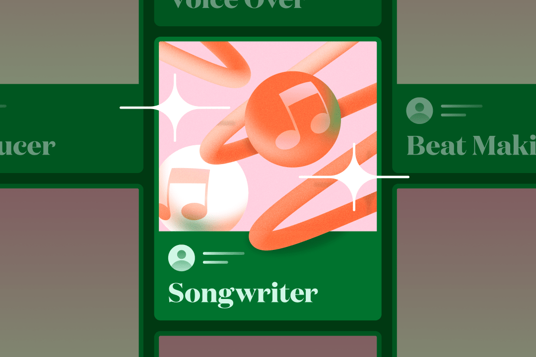 How to become a Songwriter featured image with sparkling accents emphasizing creativity and music production