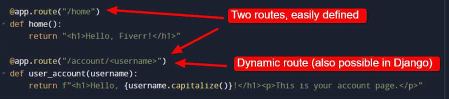 Defining two routes in Flask in the same file. 