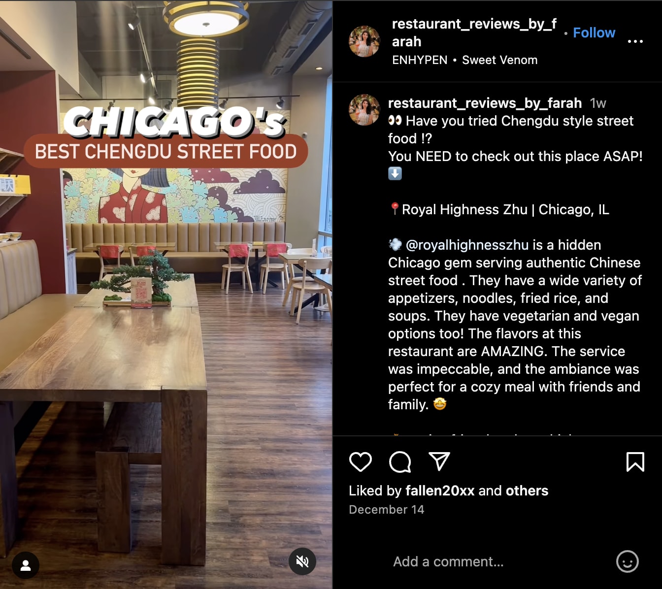 Your restaurant can get organic promotions by food creators on Instagram