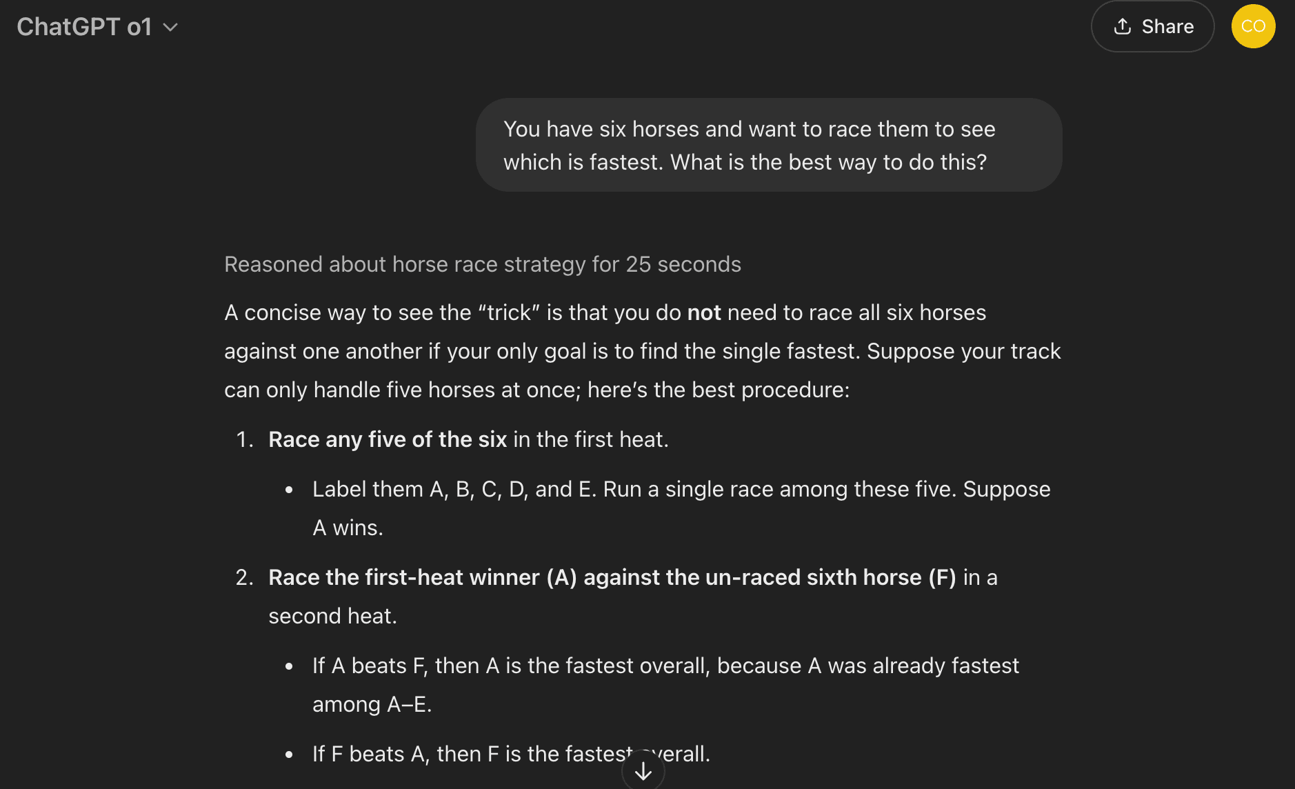 ChatGPT o1 solving puzzle