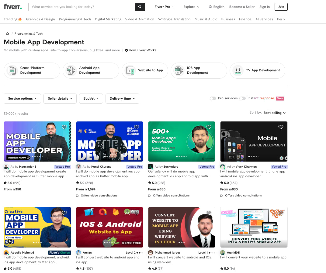 Mobile app development services