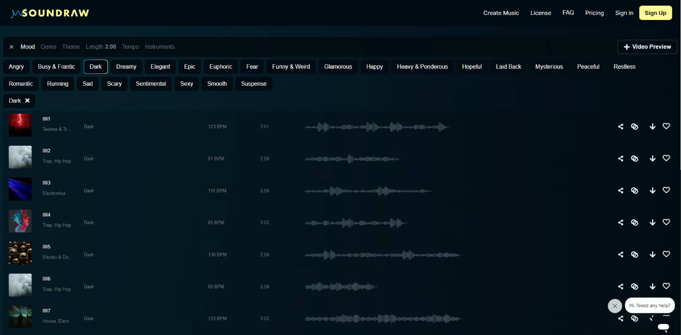 Soundraw interface