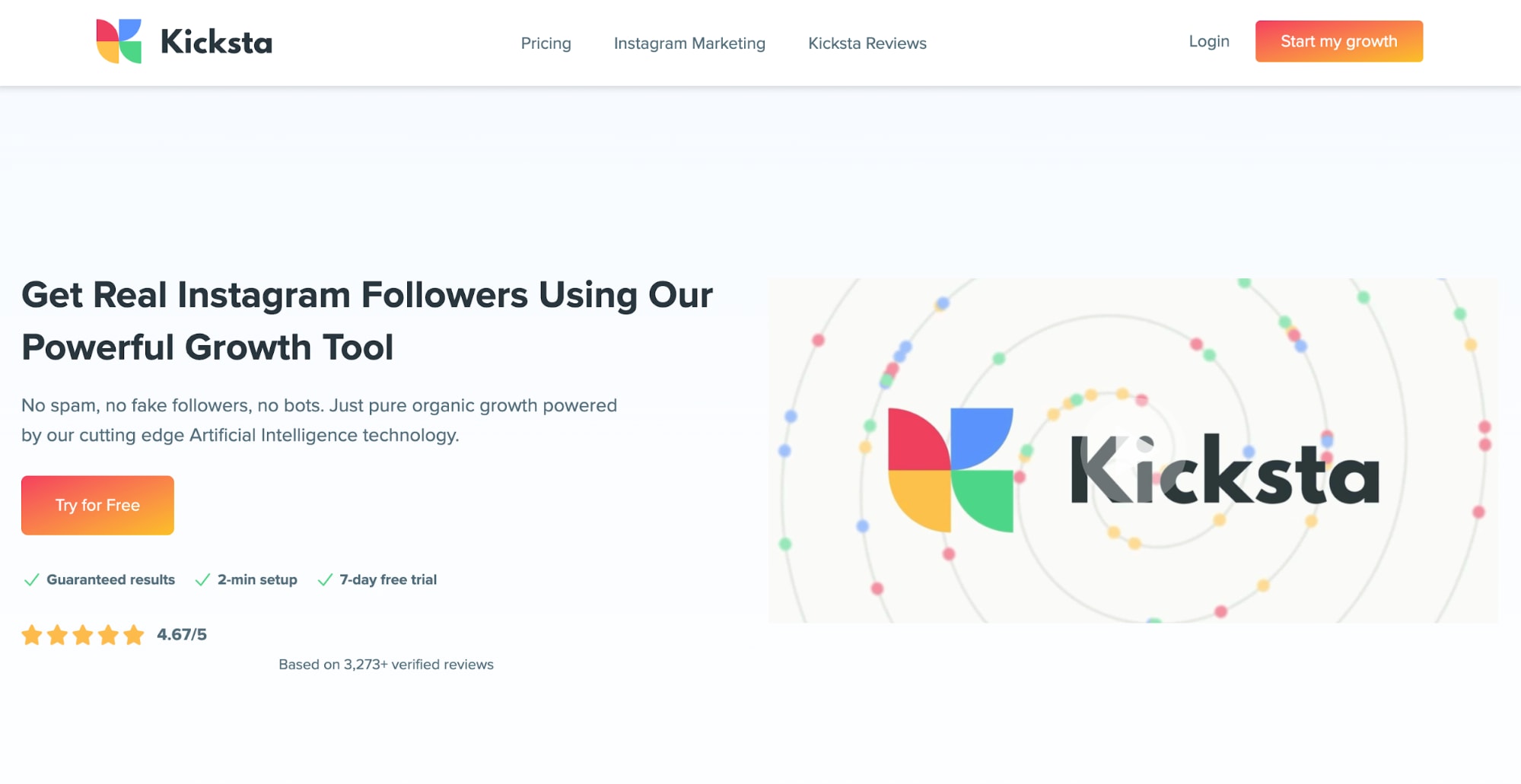 Kicksta’s website
