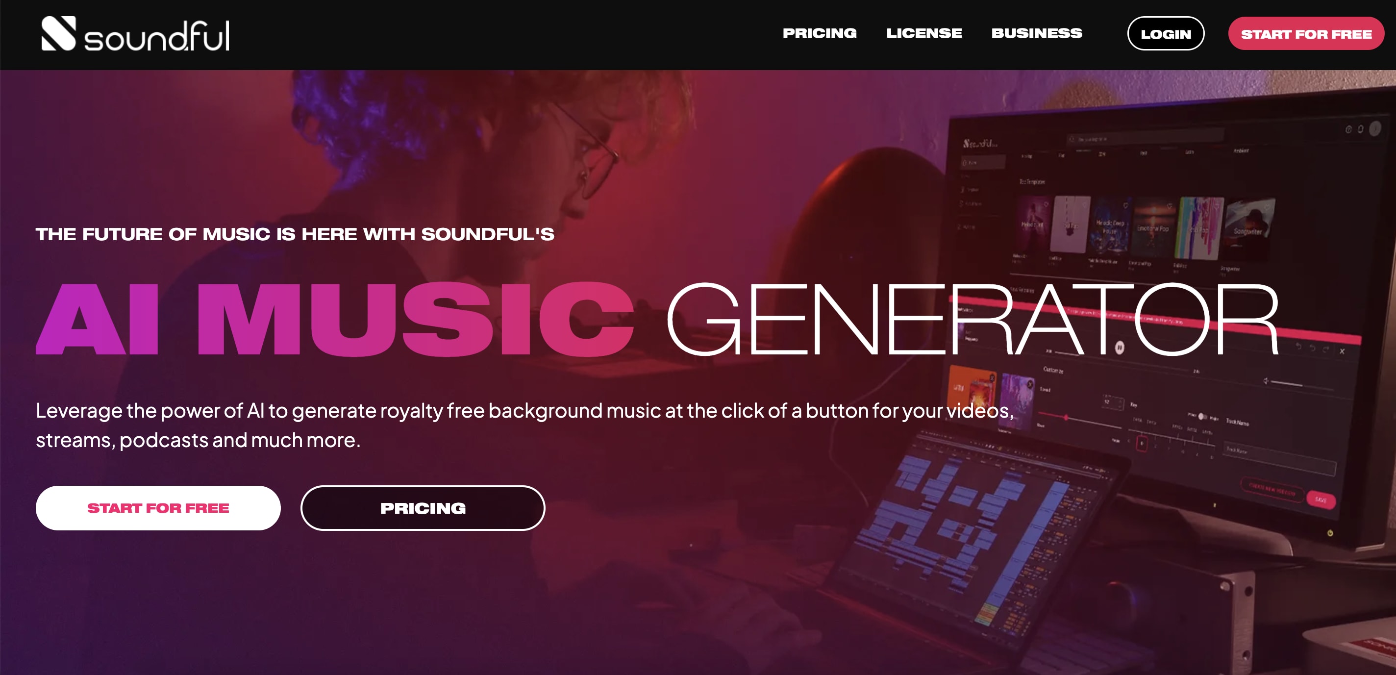 Soundful homepage.