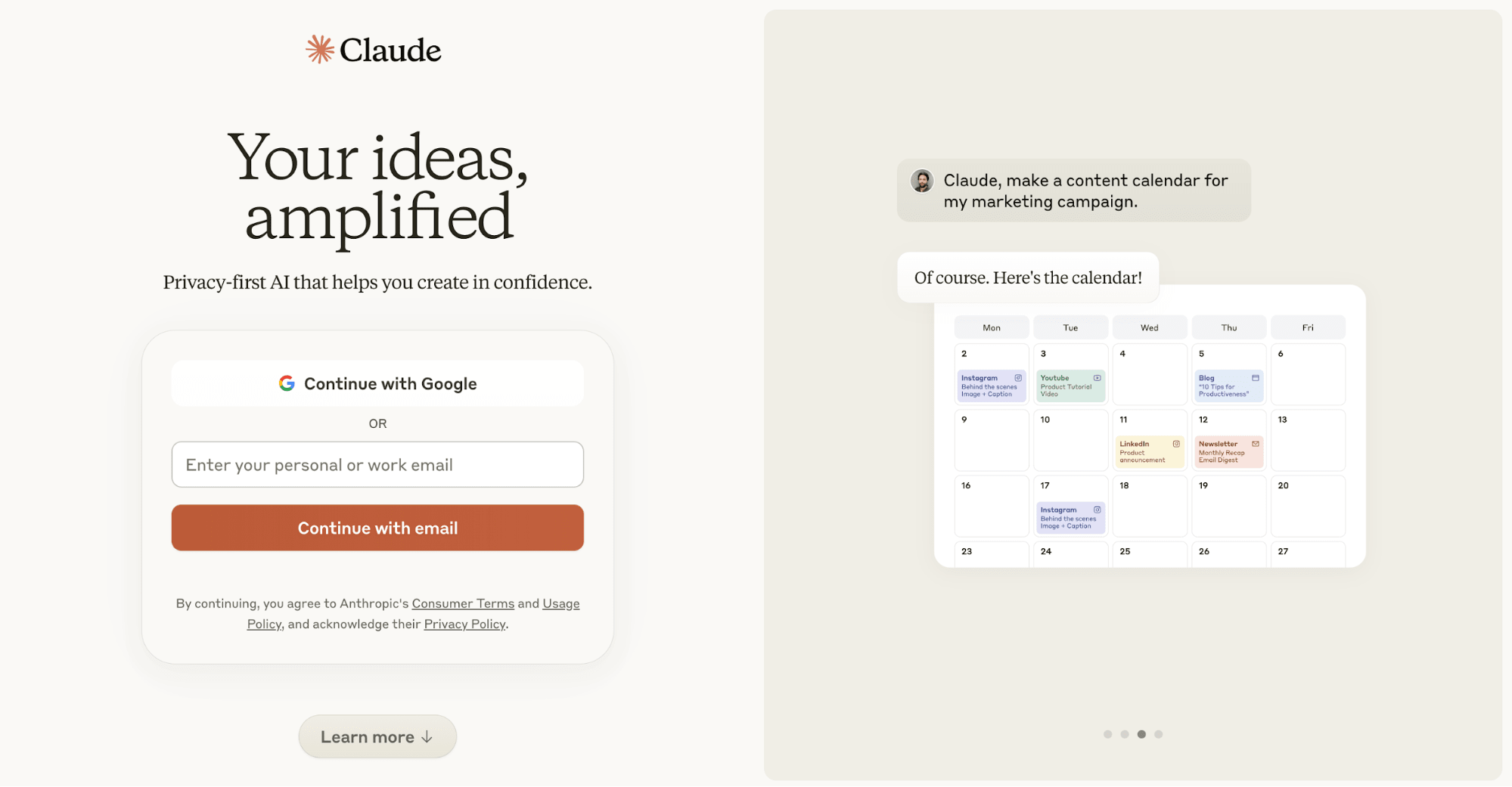 Claude’s website