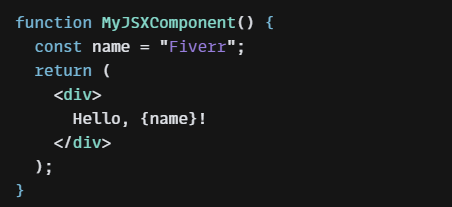 React component written in a JSX file.