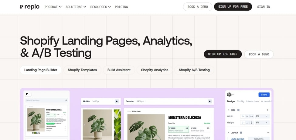 Replo homepage